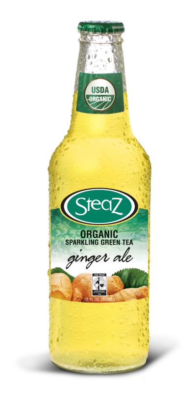 Steaz Sparkling Green Tea: Steaz Sparkling Green Tea: Ginger Ale