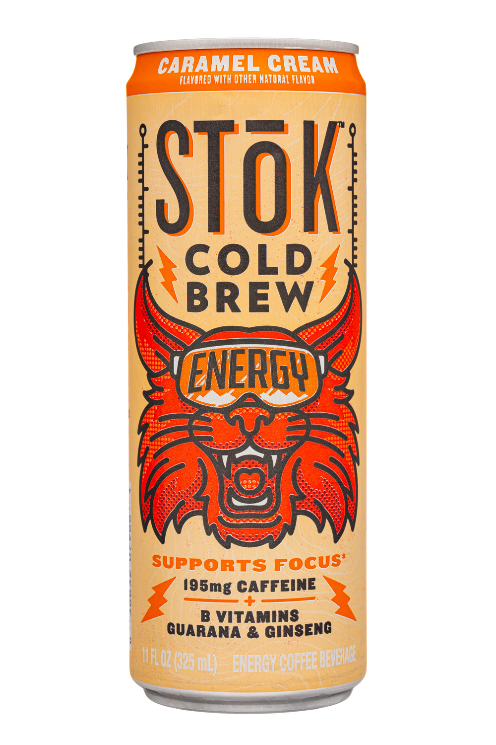 StoK Cold-Brew Iced Coffee: Stok-11oz-2024-ColdBrew-Energy-CaramelCream-Front
