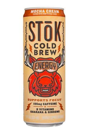 StoK Cold-Brew Iced Coffee: Stok-11oz-2024-ColdBrew-Energy-MochaCream-Front