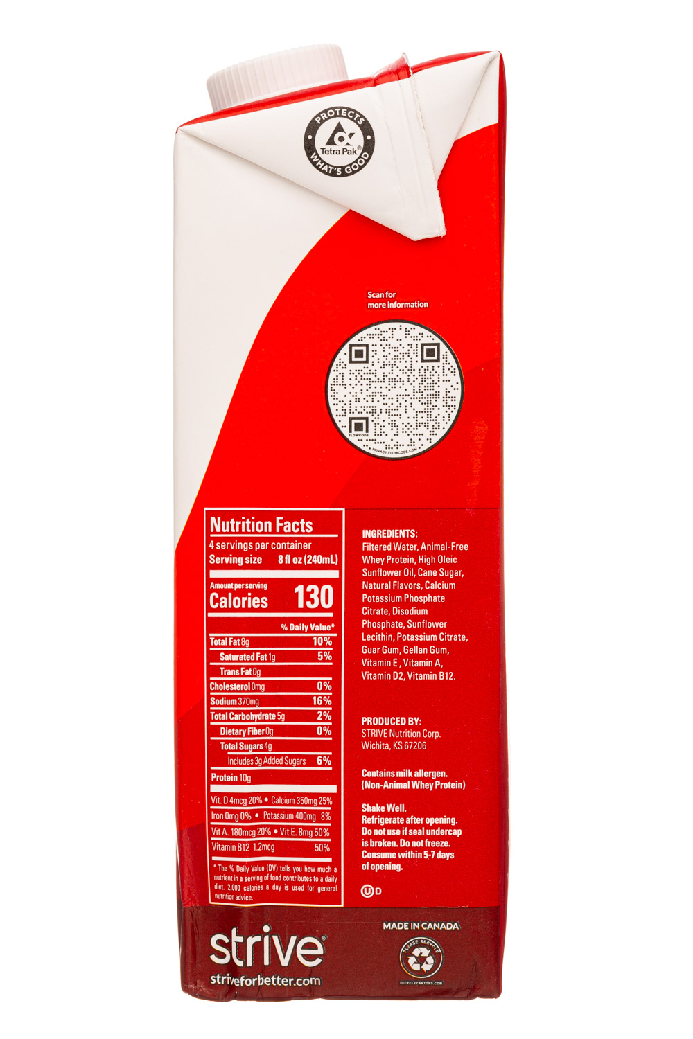 Strive FreeMilk: StriveFreeMilk-32oz-2023-AnimalFreeMilk-Whole-Facts