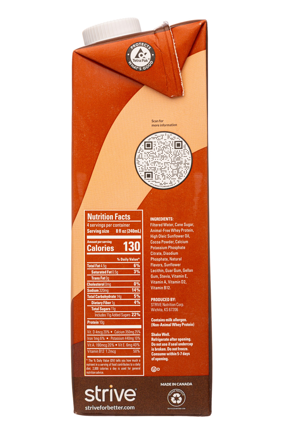 Strive FreeMilk: StriveFreeMilk-32oz-2023-AnimalFreeMilk-Choc-Facts