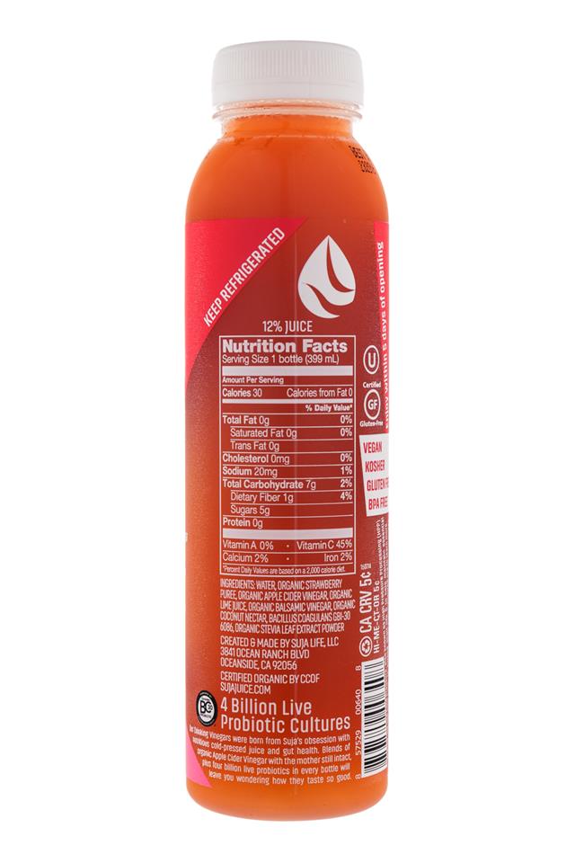 Suja Drinking Vinegar: Suja-DrinkingVinegar-StrawberryBalsamic-Facts