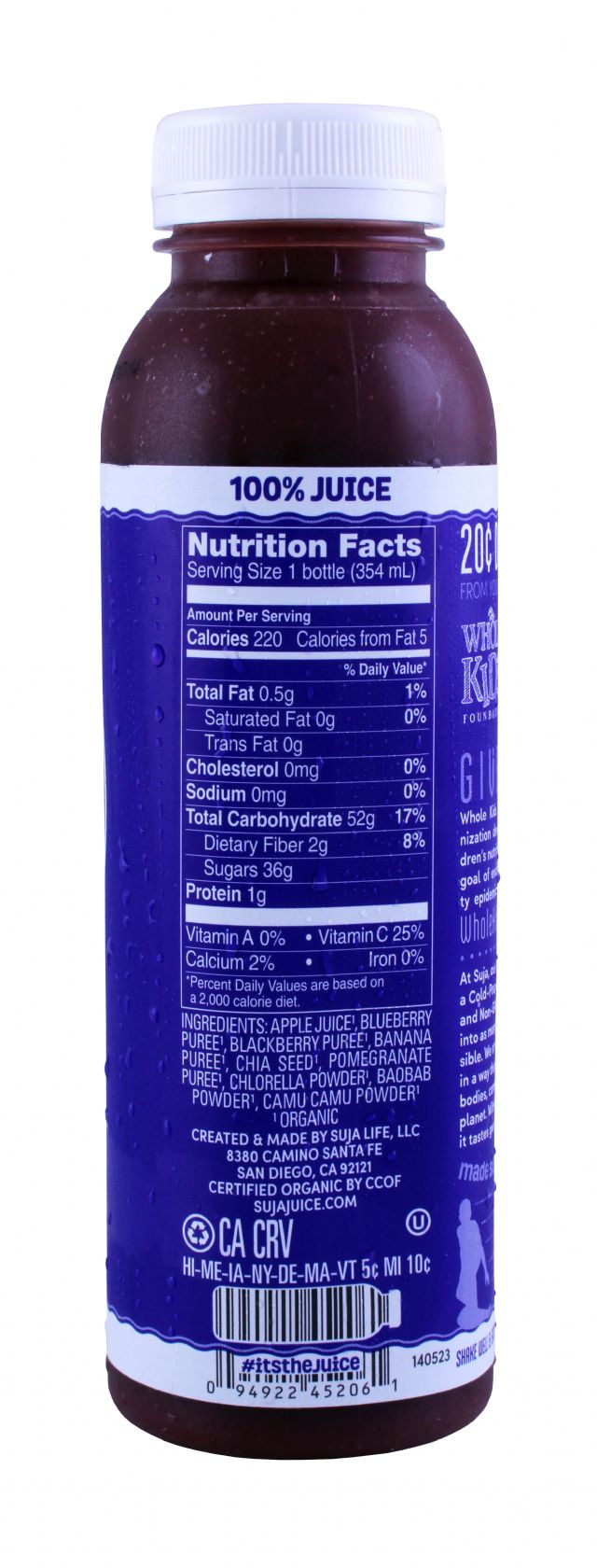 Suja Elements: Suja Bluetrients Facts