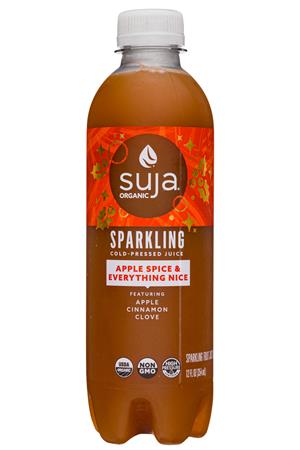Suja Organic Sparkling Cold-Pressed Juice: Suja-12oz-2020-SparklingJuice-AppleSpiceEverything-Front