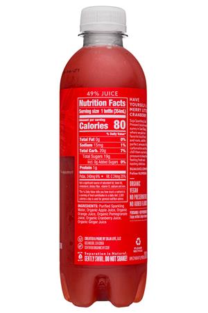 Suja Organic Sparkling Cold-Pressed Juice: Suja-12oz-2020-SparklingJuice-MerryCran-Facts