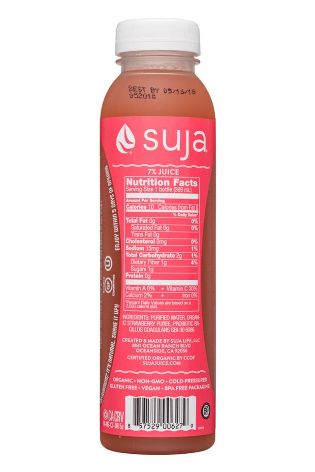 Suja Probiotic Water: Suja-13oz-ProbioticWater-Strawberry-Facts