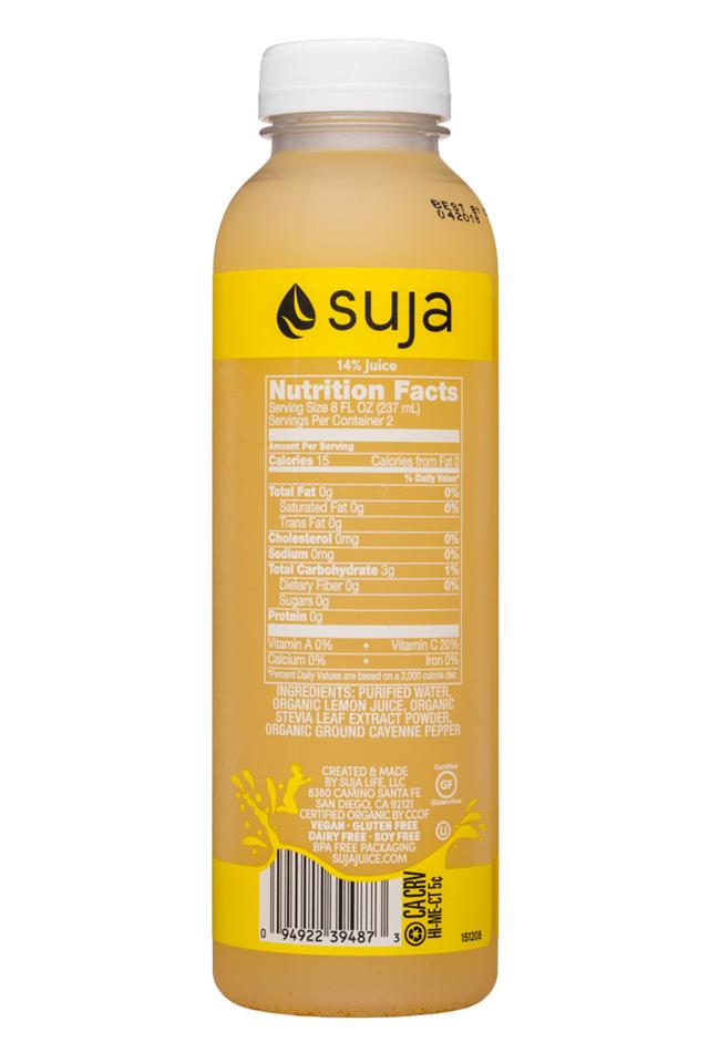 Suja Classic: Suja-16oz-Water-LemonLove-Facts