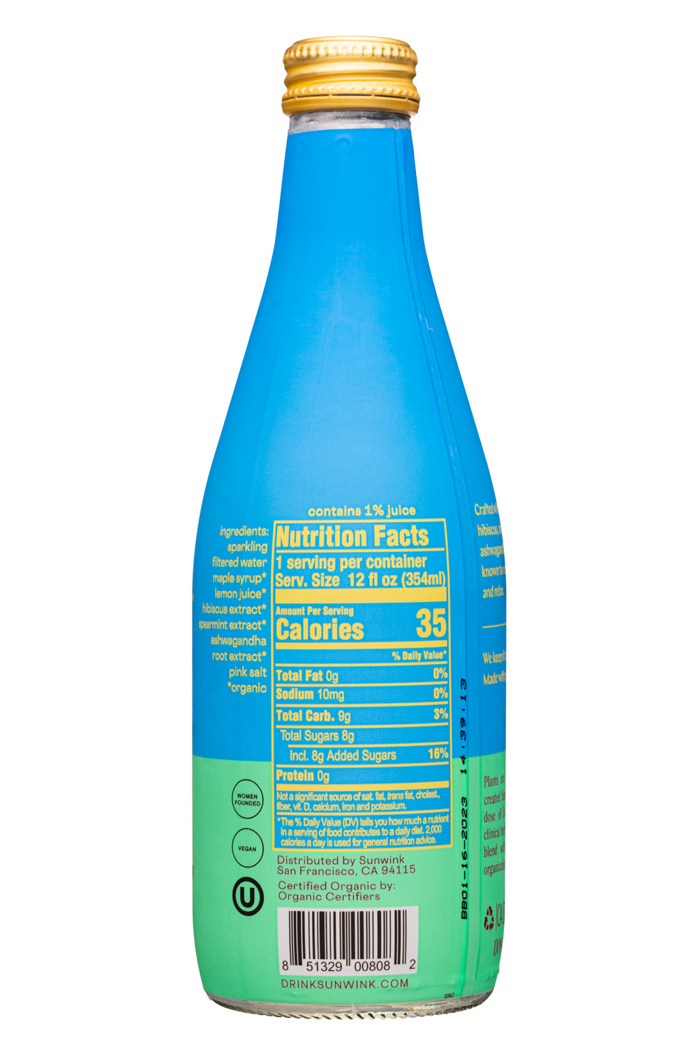 Sunwink: Sunwink-12oz-2023-SparklingTonic-HibiscusMintUnwind-Facts