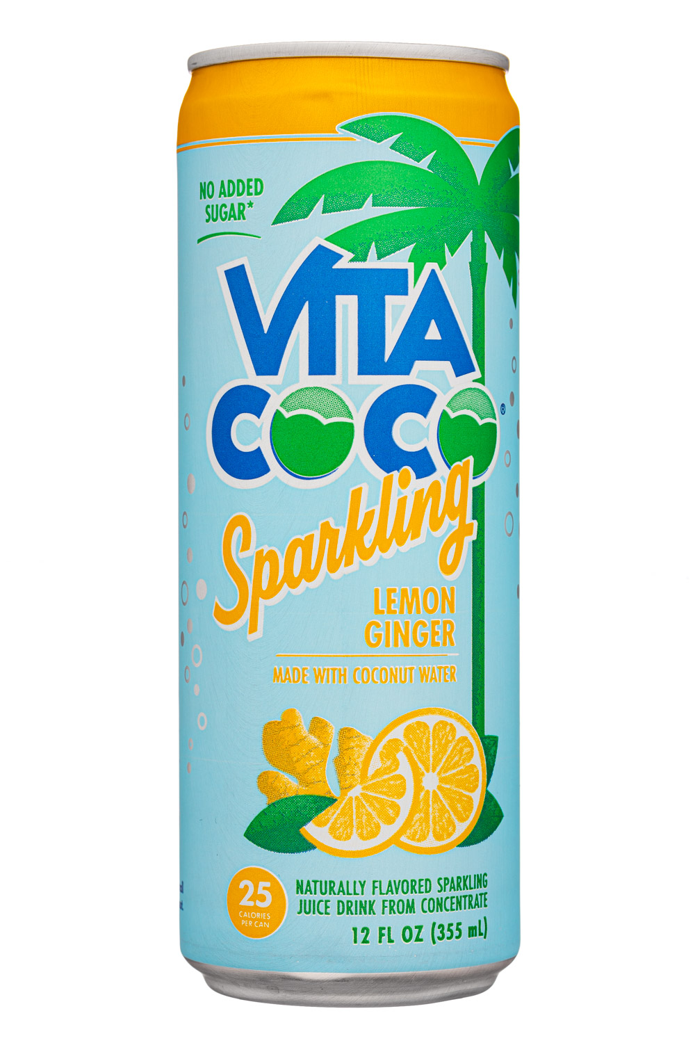 Super Sparkling by Vita Coca: VitaCoco-12oz-2021-Sparkling-LemonGinger-Front