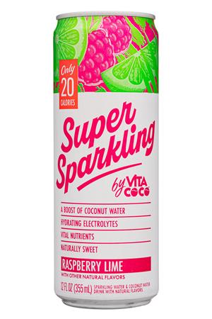 Super Sparkling by Vita Coca: VitaCoco-12oz-2021-SuperSparkling-RaspLime-Front