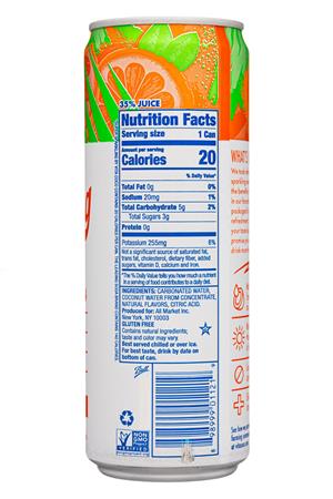 Super Sparkling by Vita Coca: VitaCoco-12oz-2021-SuperSparkling-BloodOrange-Facts