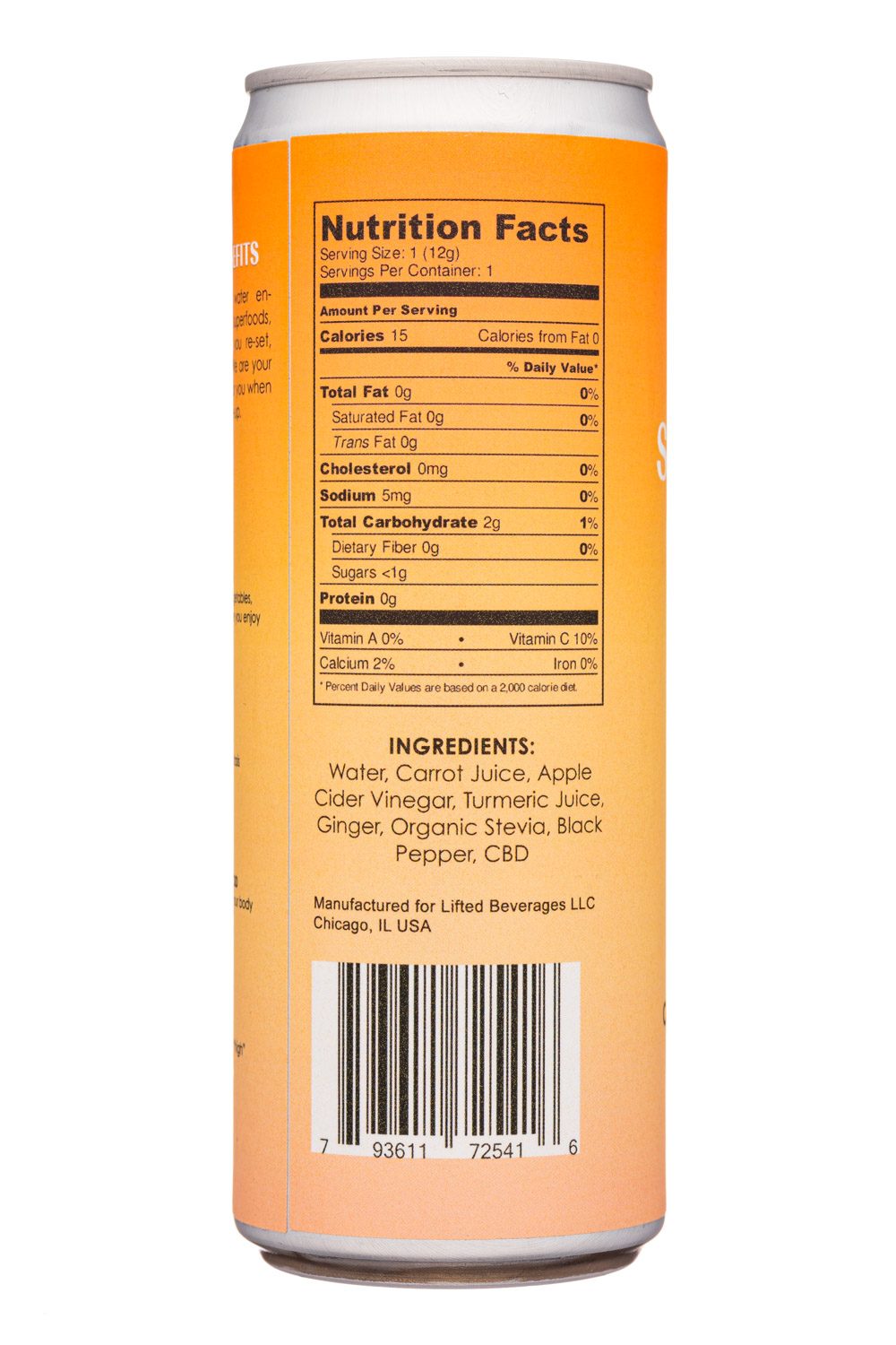 SuperhUe: Superhue-12oz-SparklingHempTonic-CarrotGingerTurmeric-Facts
