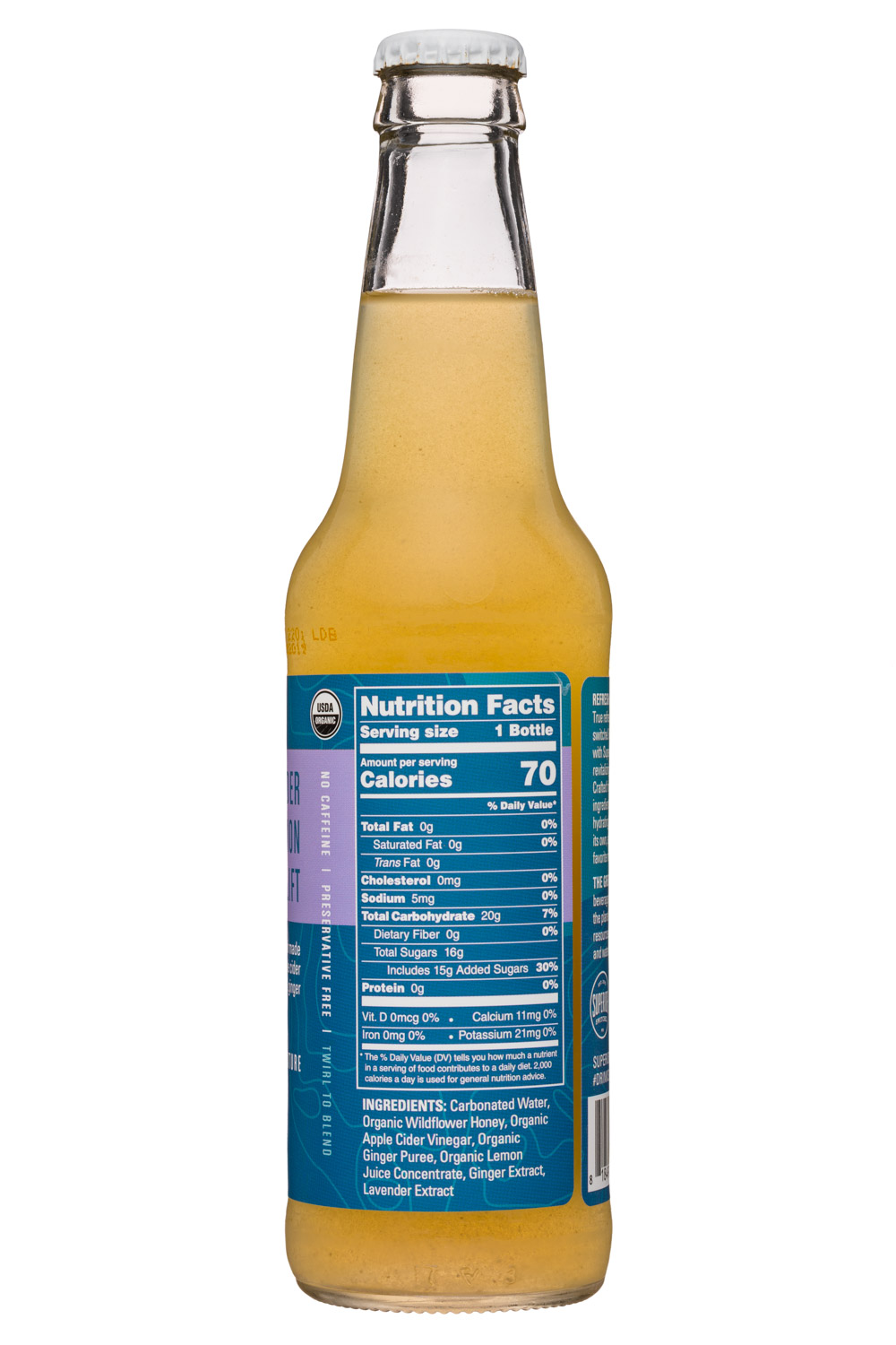 Superior Switchel: Superior-12oz-Switchel-LavenderLemonLift-Facts