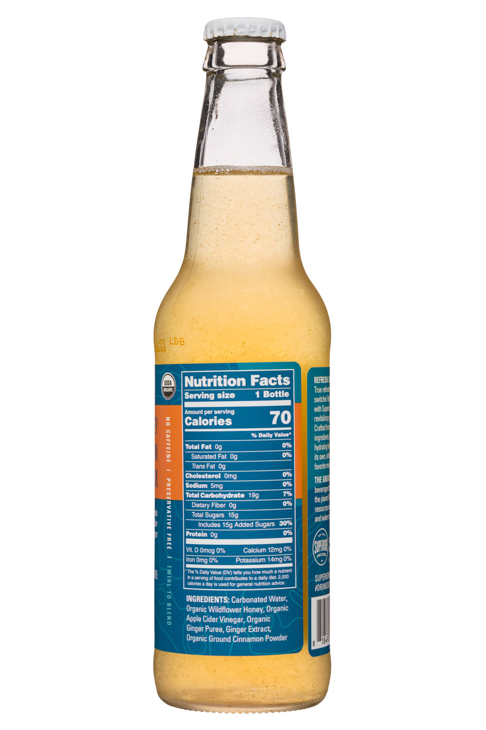 Superior Switchel: Superior-12oz-Switchel-HoneyCinnKick-Facts