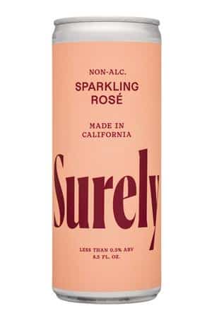 Surely: Surely-9oz-2022-NonAlc-SparklingRose-Front