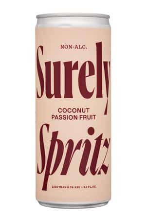 Surely: Surely-9oz-2022-NonAlc-Spritz-CocoPassion-Front