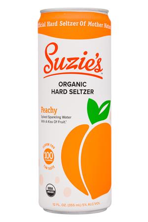 Suzie's Organic Hard Seltzer: Suzies-12oz-2020-HardSeltzer-Peachy