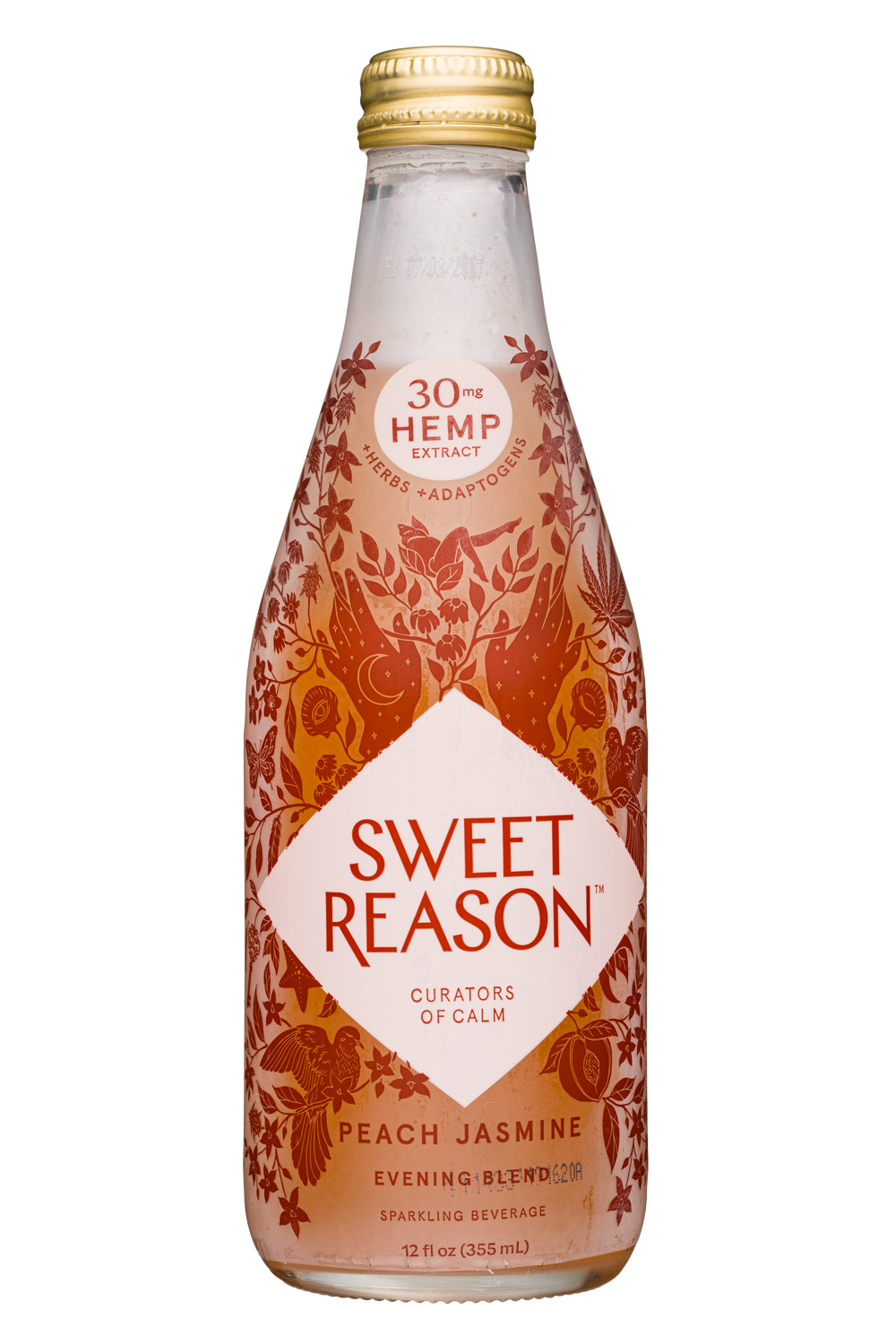 Sweet Reason: SweetReason-12oz-2020-EveningBlend-PeachJasmine-Front