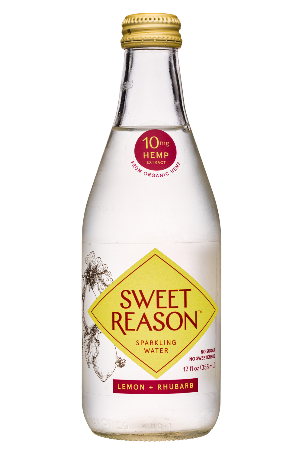 Sweet Reason: SweetReason-12oz-SparklingWater-LemonRhubarb-Front