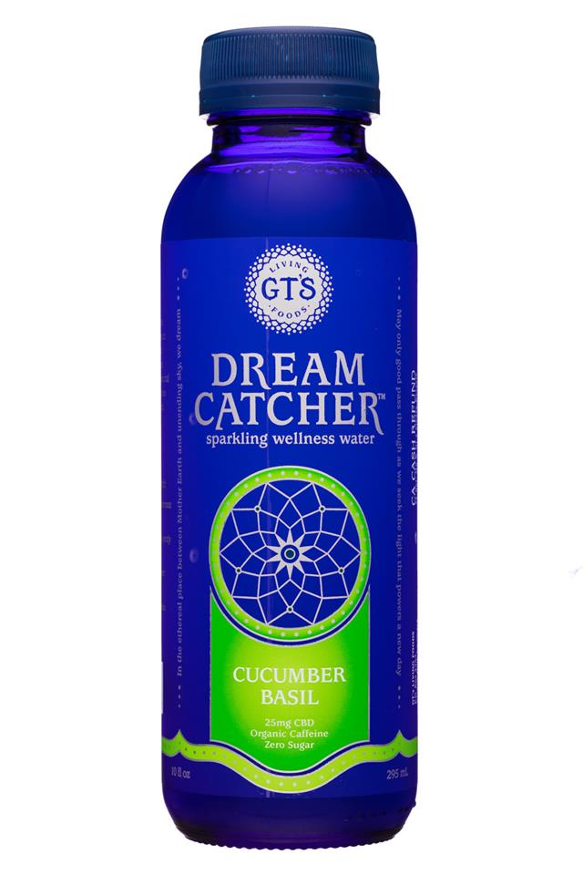 GT's Kombucha: GTs-10oz-DreamCatcher-25CBD-CucumberBasil-Front