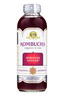GT's Kombucha: GTs-Synergy-16oz-HibiscusGinger-Front