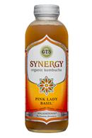 GT's Kombucha: GTs-16oz-Synergy-Kombucha-PinkLadyBasil-Front