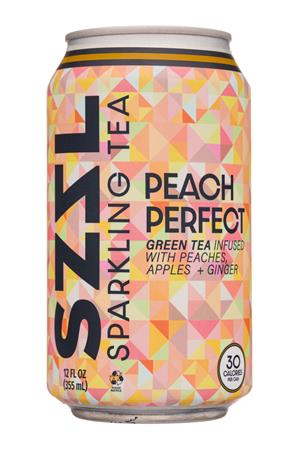 SZZL Sparkling Tea: SZZL-12oz-2020-SparklingTea-PeachPerfect-Front