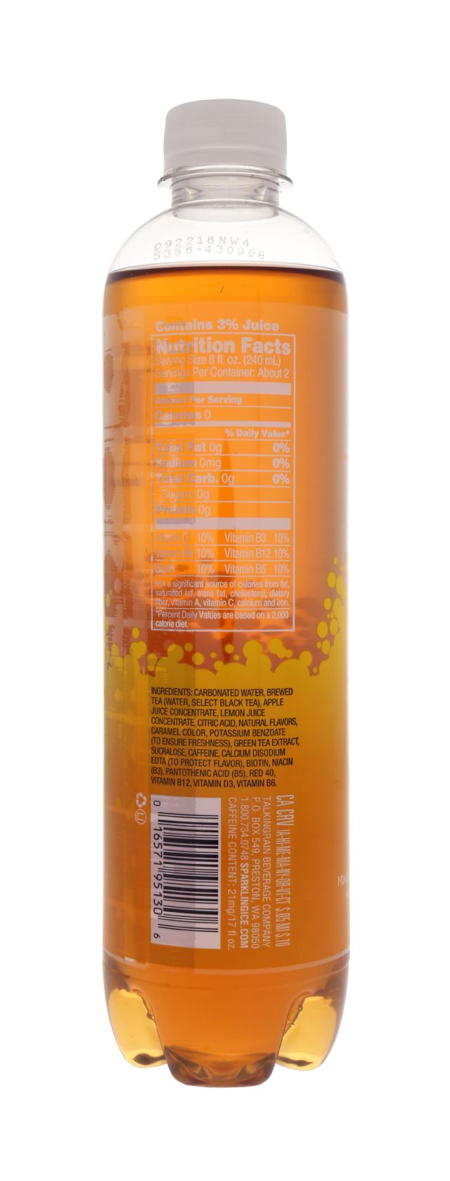 Sparkling Ice -Talking Rain: Sparkling Lemon Facts