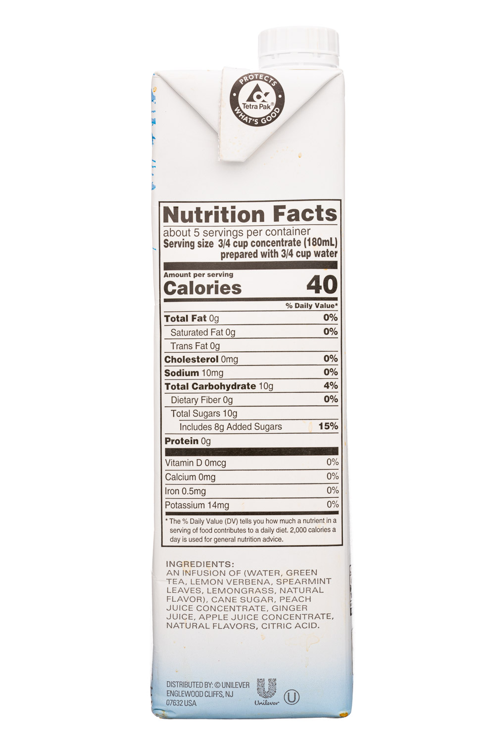 Tazo Tea: Tazo-32oz-2021-TeaConcentrate-IcedPeachyTea-Facts