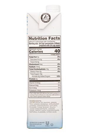 Tazo Tea: Tazo-32oz-2021-TeaConcentrate-IcedPeachyTea-Facts