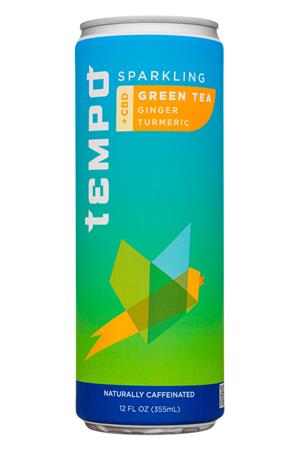 Tempo: Tempo-12oz-2020-SparklingCBD-GreenTea-Front