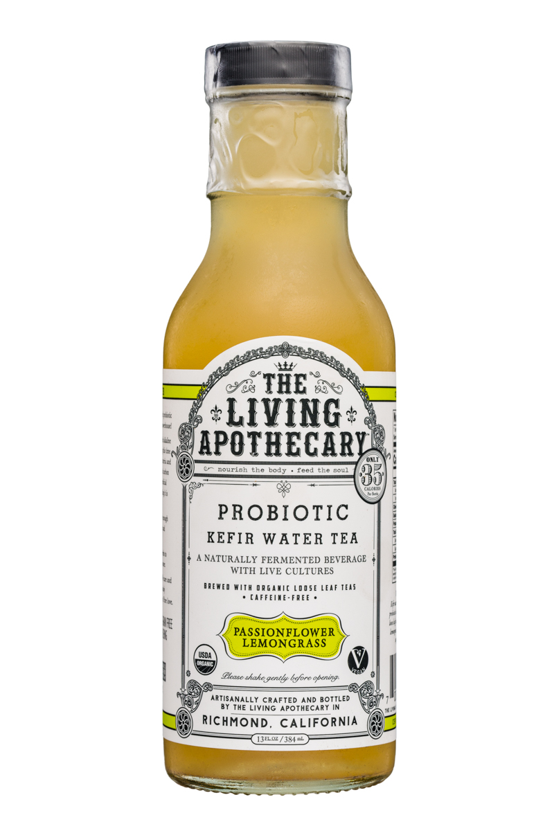 The Living Apothecary: TheLivingApothecary-13oz-ProbioticKefirWarerTea-PassionflowerLemongrass-Front