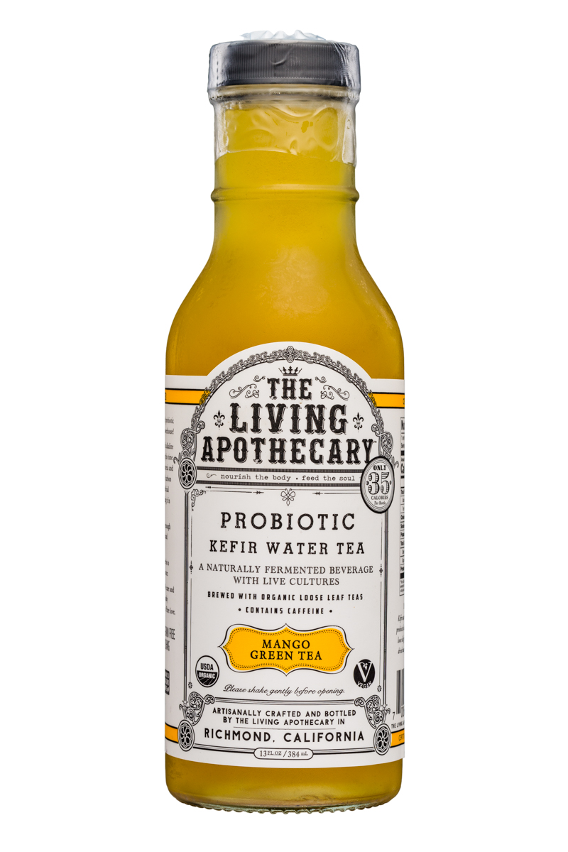The Living Apothecary: TheLivingApothecary-13oz-ProbioticKefirWarerTea-MangoGreenTea-Front