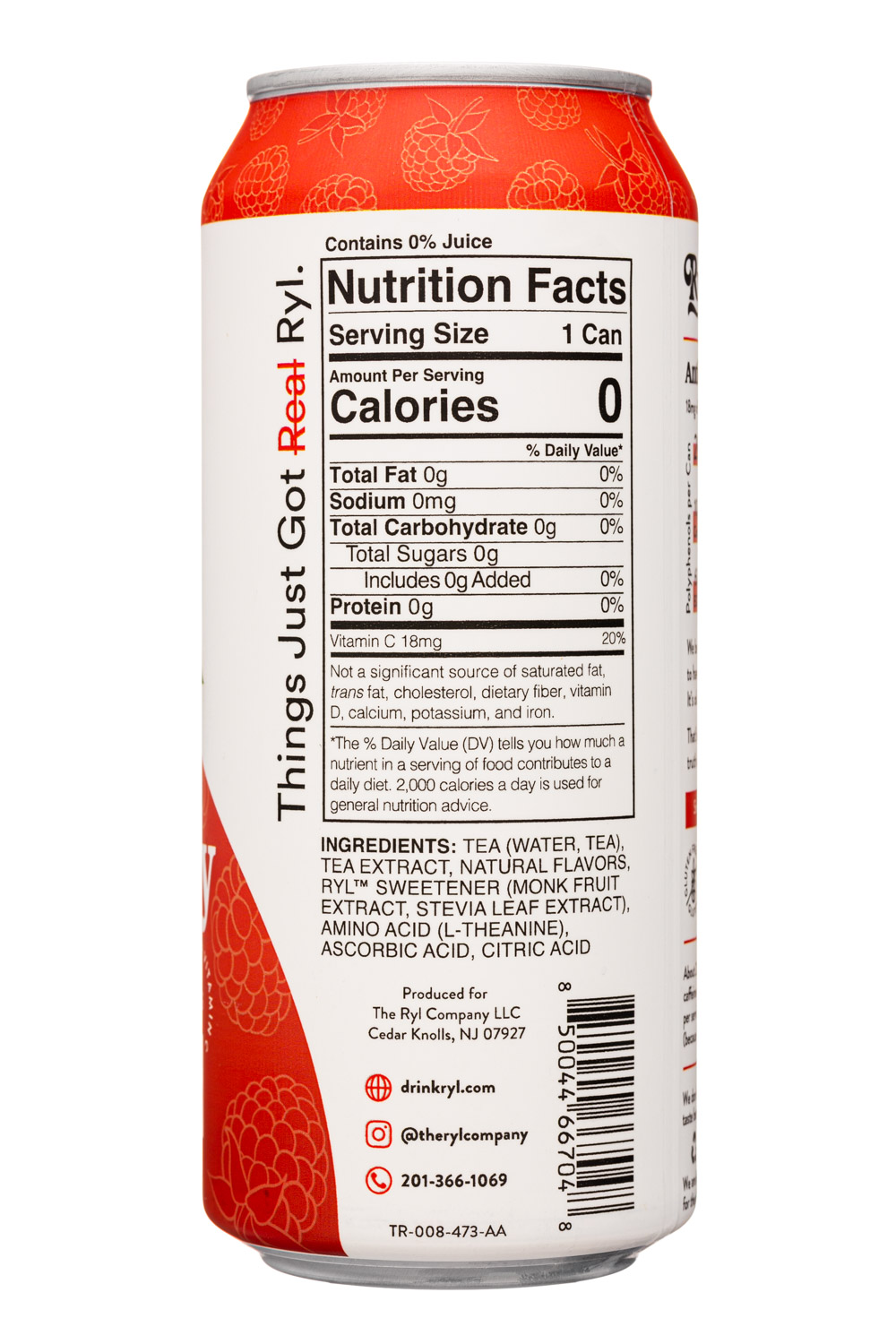 The Ryl Co. Tea: TheRylCo-16oz-2023-Tea-Raspberry-Facts