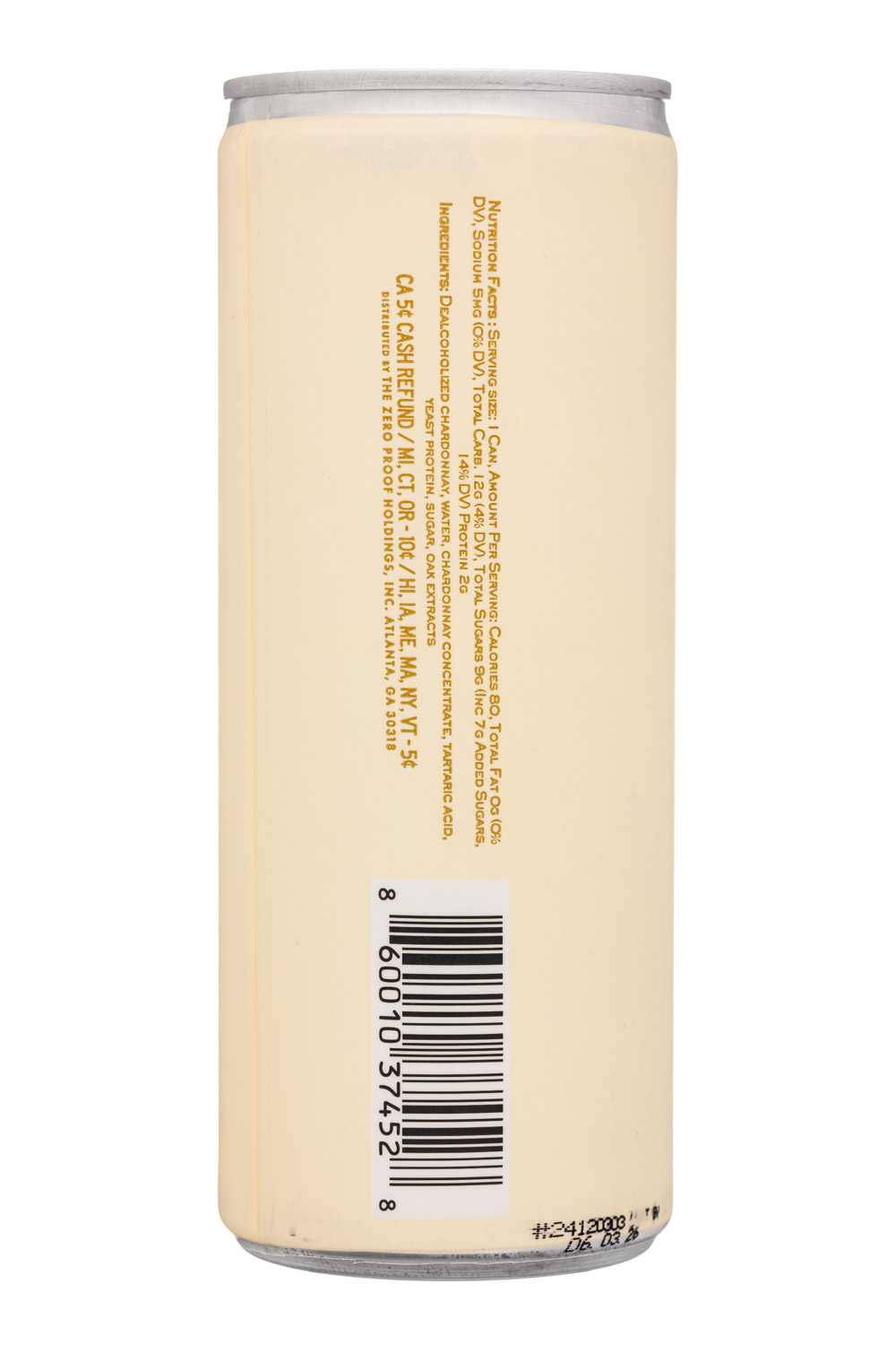 The Zero Proof: SaintViviana-8oz-2025-NAWine-Chardonnay-Facts
