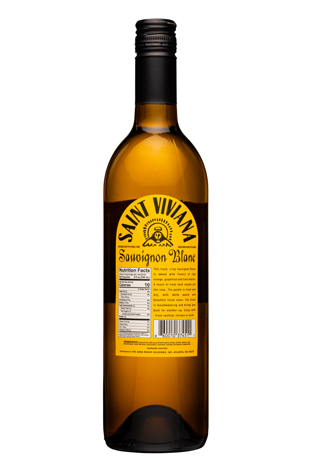 The Zero Proof: SaintViviana-750ml-2024-DeAlcWine-SauvBlanc-Facts