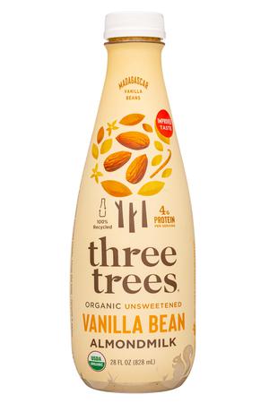 Three Trees Organics: ThreeTrees-28oz-2022-AlmondMilk-VanillaBean-Front