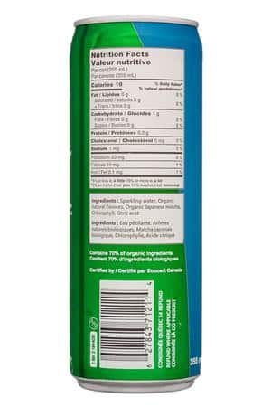 Toro Matcha: ToroMatcha-355ml-2022-SparkingMatcha-LemonMint-Facts