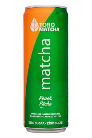 Toro Matcha: ToroMatcha-355ml-2022-SparkingMatcha-Peach-Front