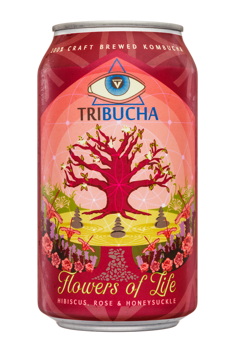 Tribucha: Tribucha-12ozCan-FlowersOfLife-Front