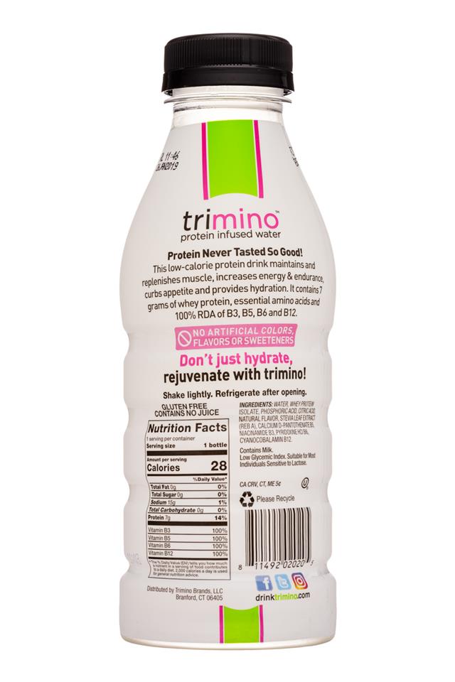 Trimino: Trimino-16oz-ProteinWater-RaspLemonade-Facts