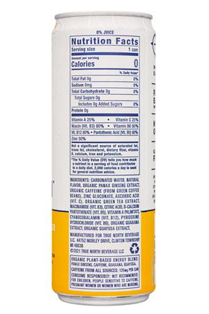 True North: Pure Energy Seltzer: TrueNorth-12oz-2021-EnergySeltzer-WhitePeachPear-Facts
