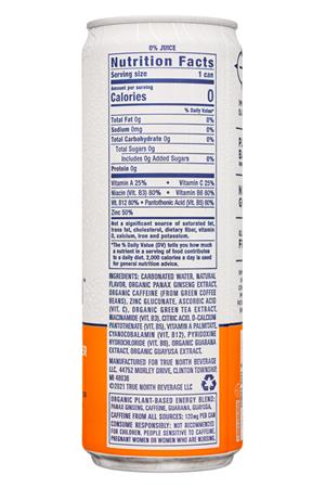 True North: Pure Energy Seltzer: TrueNorth-12oz-2021-EnergySeltzer-MandarinYuzu-Facts
