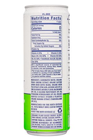 True North: Pure Energy Seltzer: TrueNorth-12oz-2021-EnergySeltzer-CucumberLime-Facts