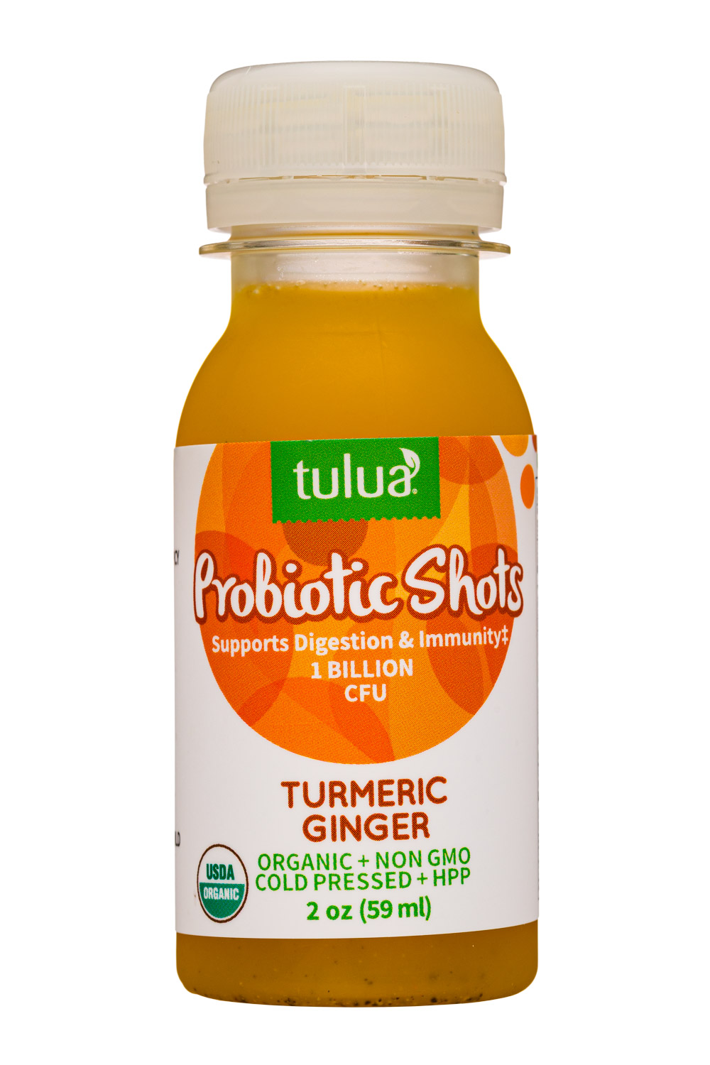 Tulua Shots: Tulua-2oz-2020-ProbioticShot-TurmericGinger-Front