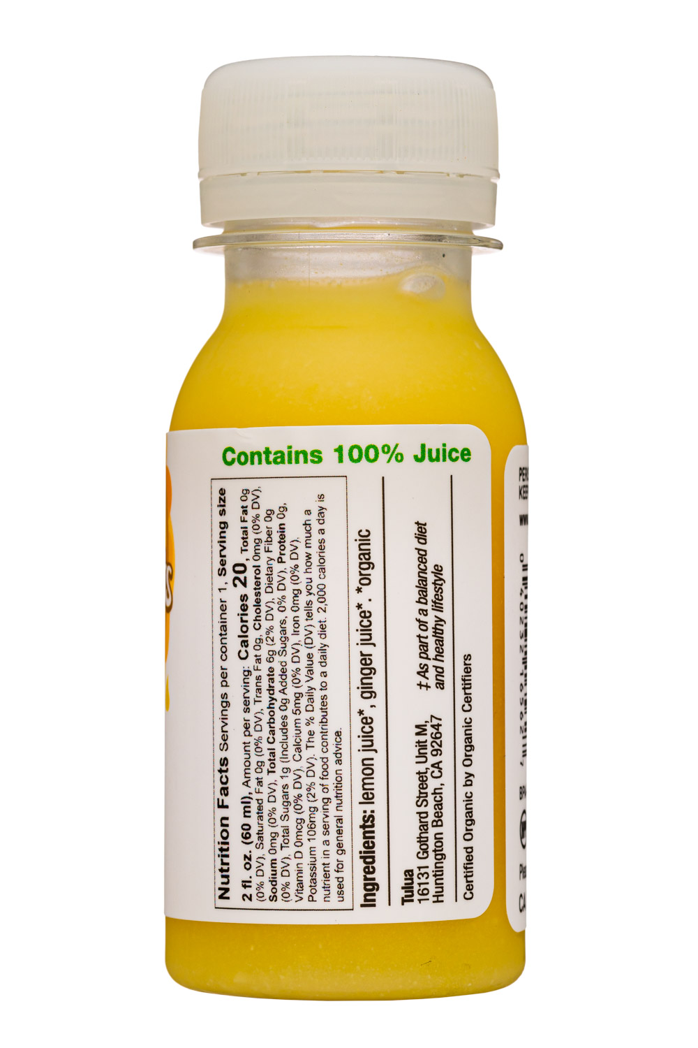 Tulua Shots: Tulua-2oz-2020-GingerShot-LemonGinger-Facts