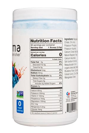 Ultima Replenisher: Ultima-11oz-2022-Replenisher-Mix-BlueRasp-Facts