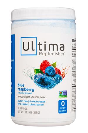 Ultima Replenisher: Ultima-11oz-2022-Replenisher-Mix-BlueRasp-Front