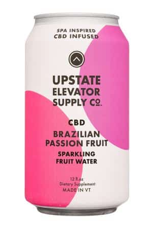Upstate Elevator Supply Co.: UpstateElevatorSupply-12oz-2022-CBD-SparklingFruitWater-BrazilianPassion-Front