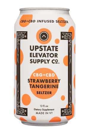 Upstate Elevator Supply Co.: UpstateElevatorSupply-12oz-2022-CBD-Seltzer-StrawbTangering-Front